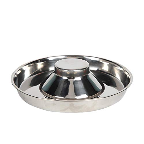 Qazxsw Cuenco para Perros, comederos para Perros, Cuencos de Acero Inoxidable para Mascotas, Cuencos para Perros, Arena para Cachorros, Plato de alimentación para Alimentos, destete, Plata, Aliment