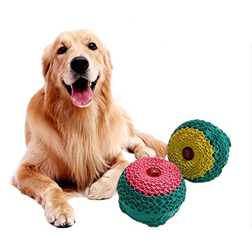 QHLJX Juguete para Perro, Pelota de Perro para Mascotas Muela de Goma Juguete para Perro Perro de masticación Perros Jugar Juguete Bola de Almacenamiento de Agua, Color al Azar