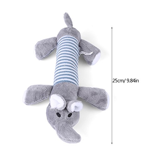 Qiterr Juguete para Mascotas, 3 Diferentes Tipos de Formas de Animales Puppy Chew Squeaky Plush Sound para Regalo (Elephant)