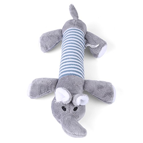 Qiterr Juguete para Mascotas, 3 Diferentes Tipos de Formas de Animales Puppy Chew Squeaky Plush Sound para Regalo (Elephant)