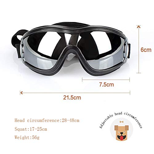 QNMM Gafas Sol para Perros, Protección UV, a Prueba de Viento, Anti-roturas, Correas Elásticas Ajustables, para Viajes, Esquí Y Antivaho, Gafas de Nieve para Perros, Gafas para Mascotas