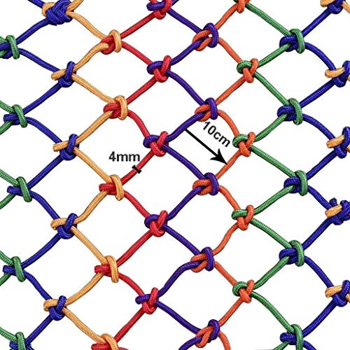 Red Fuerte y Segura Red de protección de balcón Red de Seguridad para niños, Red de Seguridad de trampolín Red de Cuerda de Nylon de Color Red Exterior Balcón Resistente a roturas Decoración