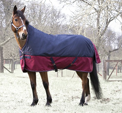 Reitsport Amesbichler - Manta para caballo (cuello alto, con cuello alto, forro interior de nailon, impermeable, transpirable, correas cruzadas, 135 cm)