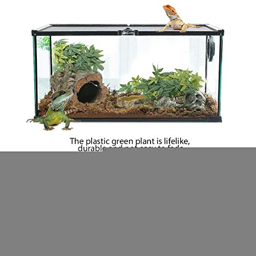 Reptiles Artificial Vine Plástico Falso Hojas Colgantes Verde Simulación Planta Reptil Terrario Hábitat Decoración Acuario Adorno de Tanque de Peces con un lechón(3#)