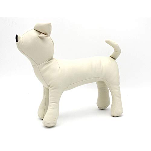 RETYLY ManiquíEs De Perro De Cuero Juguetes Modelos Perro De PosicióN De Pie Maniquí De ExhibicióN De La Tienda De Animales para Mascotas Blanco M