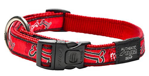 Rogz Disfraz Grande, 3/4 "Beach Bum Side-Release Fashion Collar de Perro, Rojo Rogz Hueso diseño