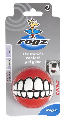 Rogz Grinz Pelota, pequeño, 4,9 cm, Rojo