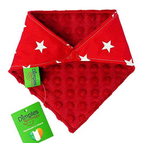 Rojo con Estrellas Blancas Dimples Bandana para Perro - pañuelo para Perros pequeños medianos y Grandes - Accesorios para Perros - Bufandas para Mascotas y Gatos - Regalo del dueño del Perro 60cm