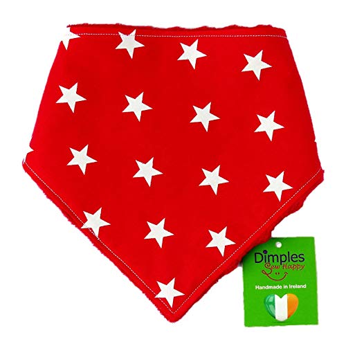 Rojo con Estrellas Blancas Dimples Bandana para Perro - pañuelo para Perros pequeños medianos y Grandes - Accesorios para Perros - Bufandas para Mascotas y Gatos - Regalo del dueño del Perro 60cm