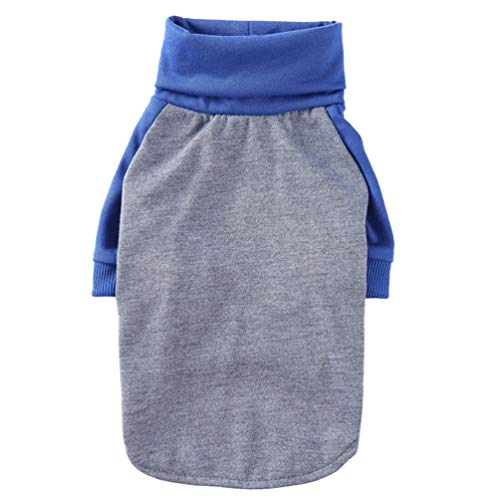 Roofeel - Pijama a rayas para perros de talla pequeña, algodón puppy, chándal con sudaderas Outfits Cosy Soft Leisure Pet Cat Doggy Apparel azul L