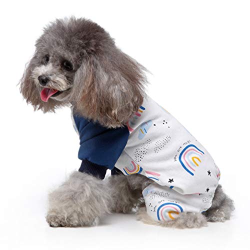 Roofeel Pijama de perro suave cachorro de algodón Mono para animales domésticos Chándal cómodo para perros y gatos como imagen 5 S