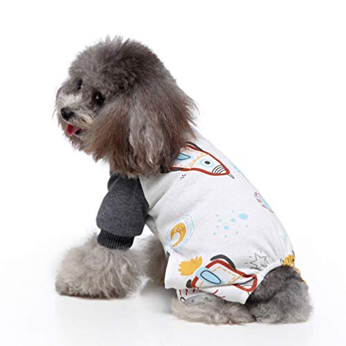 Roofeel Pijama de perro suave cachorro de algodón Mono para animales domésticos Chándal cómodo para perros y gatos como imagen L