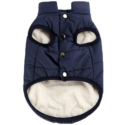 Ropa Cálida para Perros de Mascotas, Abrigos y Chaquetas Impermeables de Invierno para Perros pequeños y medianos Grandes Chaleco de Perro Cachorro, Resistente al viento,Armada,XL: Busto (66CM)