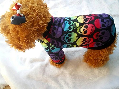 ropa para perros, Hillento Halloween gato pequeño gato ropa para mascotas colorido cráneo fantasma suéter Halloween ropa