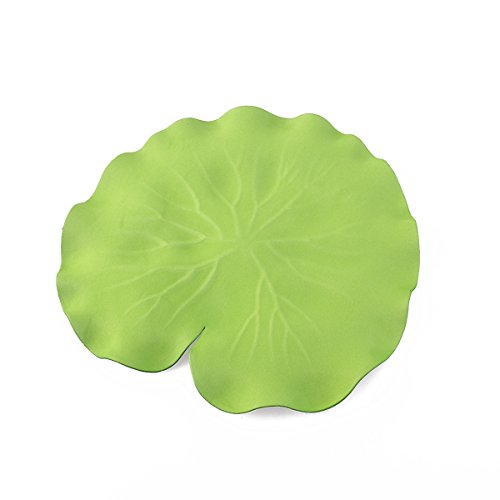 ROSENICE Decoración tanque Hoja loto decoración Flotante piscina agua Hoja loto acuario estanque 18CM 10pcs (verde)