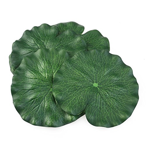 ROSENICE Decoración tanque Hoja loto decoración Flotante piscina agua Hoja loto acuario estanque 18CM 10pcs (verde)