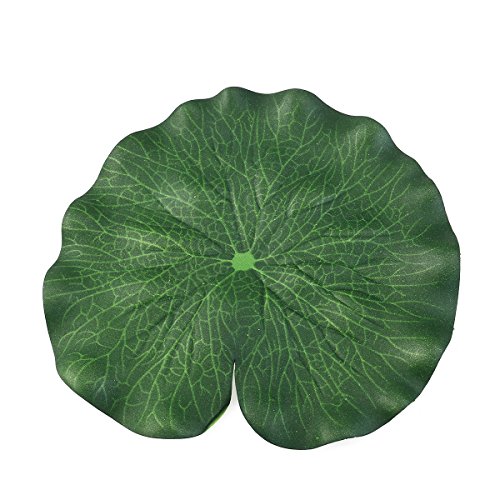 ROSENICE Decoración tanque Hoja loto decoración Flotante piscina agua Hoja loto acuario estanque 18CM 10pcs (verde)