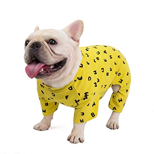 RTEAQ Abrigo Perro Algodón Pug Bulldog Ropa para Perros Pijamas para Mascotas Terciopelo Invierno Monos para Perros Pitbull English Bulldog Ropa para Perros Cuatro piernas