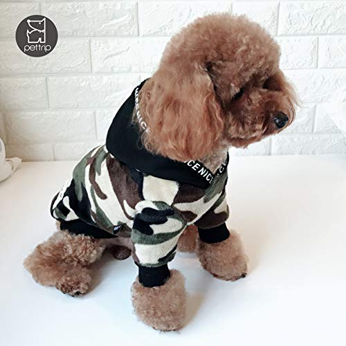 RTEAQ Ropa Mascotas Abrigos Calientes para Perros con Gorras Estampado de Leopardo Dos pies Chaquetas para Mascotas Venta de otoño e Invierno Ropa para Mascotas Ropa Perros