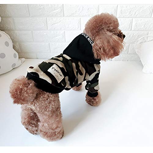 RTEAQ Ropa Mascotas Abrigos Calientes para Perros con Gorras Estampado de Leopardo Dos pies Chaquetas para Mascotas Venta de otoño e Invierno Ropa para Mascotas Ropa Perros