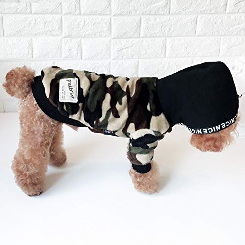 RTEAQ Ropa Mascotas Abrigos Calientes para Perros con Gorras Estampado de Leopardo Dos pies Chaquetas para Mascotas Venta de otoño e Invierno Ropa para Mascotas Ropa Perros