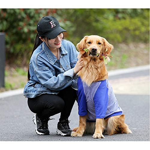 RTEAQ Ropa Mascotas Chaleco para Mascotas Camisa Verano y Primavera Camisa a Rayas de Marinero Camiseta Chaleco Algodón Perro Grande Algodón Transpirable Encantador