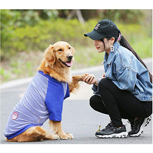 RTEAQ Ropa Mascotas Chaleco para Mascotas Camisa Verano y Primavera Camisa a Rayas de Marinero Camiseta Chaleco Algodón Perro Grande Algodón Transpirable Encantador