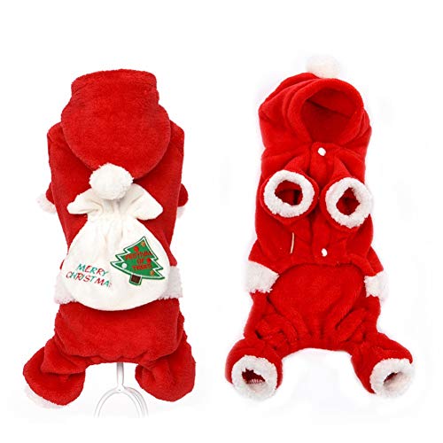 RTEAQ Ropa Mascotas Ropa para Perros Mascotas Trajes de Navidad Traje de Papá Noel Suave Abrigo Outlet Polar Fleece Invierno