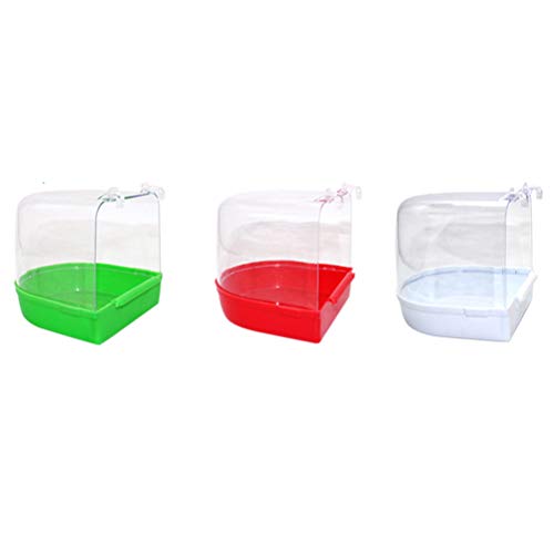 Sahgsa Baño para pájaros Accesorios para jaulas de pájaros para Mascotas 1 Pieza baño Transparente para pájaros para pinzones, Canario, Loro, Color Aleatorio