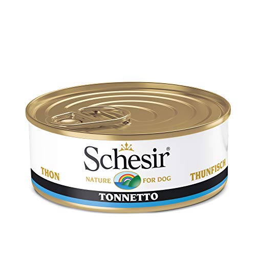 Schesir, Comida húmeda para Perros Adultos, Sabor bacoreta en gelatina Blanda - Total 2,7 kg (18 latas x 150 gr)