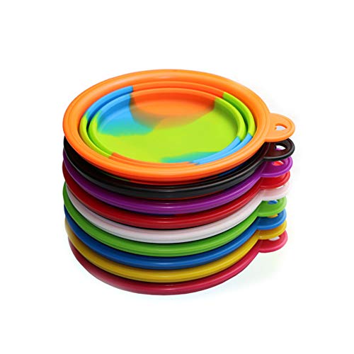 Scrox 1x Cuenco de Perro Gato Alimentos Bowl Camuflaje Comedero para Bebedero Portátil Plegable de Viaje Cuenco Recipiente Plato Silicona Frisbee para Perros