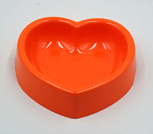 SDSQSCL Comedero Perro Gato,Espesar Anti-Deslizante A5 Material Melamina Pet Food Bowl/Recipiente De Alimentación/Tazón De Agua,Lindo Melocotón Naranja con Forma De Corazón para Que Sea Más Fácil L