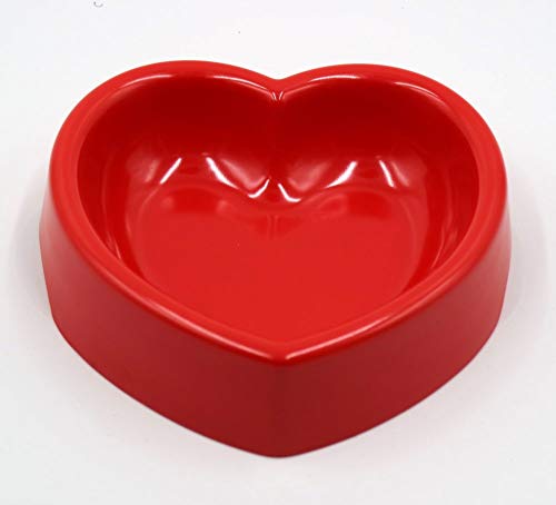 SDSQSCL Comedero Perro Gato,Espesar Anti-Deslizante A5 Material Melamina Pet Food Bowl/Recipiente De Alimentación/Tazón De Agua,Lindo Melocotón Rojo con Forma De Corazón para Que Sea Más Fácil Lleg