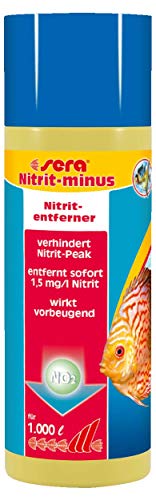 Sera Nitrit-Minus Ayuda de Emergencia con Alto Nivel de nitrito, Elimina inmediatamente 1,5 MG/l de nitritos del Agua del Acuario y en combinación Bio nitrivec Evita la formación de nitritos