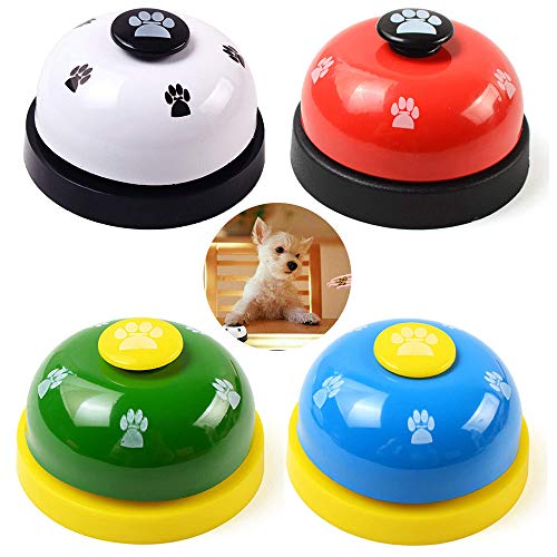 Seully 4 Piezas Campana de Metal para Perros, Timbre de Entrenamiento de Mascotas para Cachorros/Alimentación Interactiva de Juguetes,Juguetes Educativos para Gatos y Perros,Herramienta para Mascotas