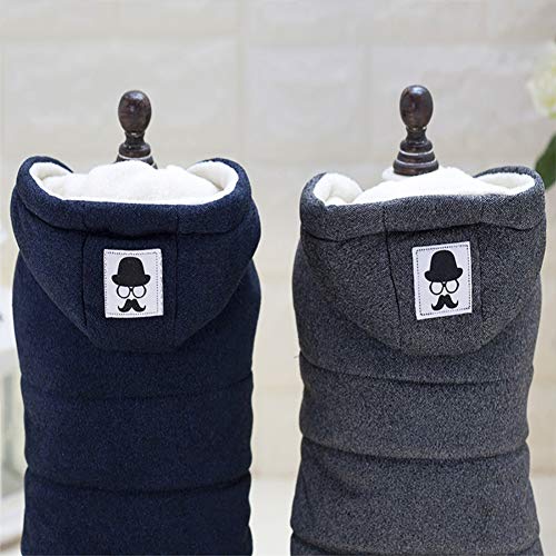 ShuoBeiter Ropa para Mascotas Cachorro Abrigo de algodón Chaqueta Ropa para Perros Otoño Invierno Ropa cálida Disfraces para Mascotas Gato Dogs Clothes (M, Azul)