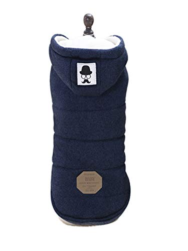 ShuoBeiter Ropa para Mascotas Cachorro Abrigo de algodón Chaqueta Ropa para Perros Otoño Invierno Ropa cálida Disfraces para Mascotas Gato Dogs Clothes (M, Azul)