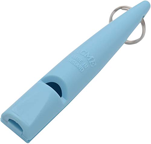 Silbato para perros Acme N.º 211,5 + cordón de silbato gratuito, original de Inglaterra, ideal para el entrenamiento canino, material robusto, frecuencia estándar, alta y de gran alcance (azul pastel)