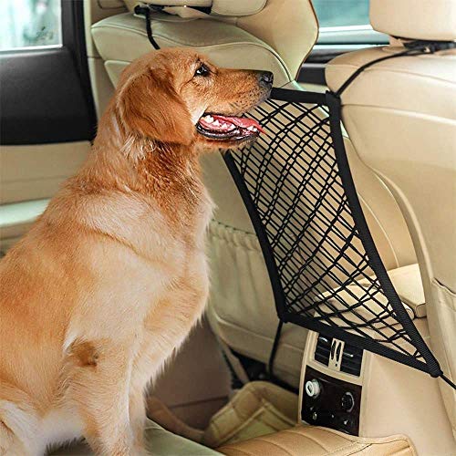 SLUDFH Barrera de Mascotas Barrera de Red de Coche para Perro Red de Seguridad de Coche Vallas de Coche para Perros Red de Seguridad para Barrera de Mascotas para Coche, Camiones y SUV (Negro)