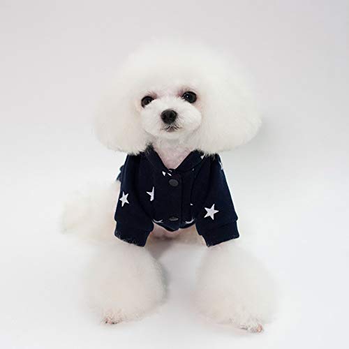 Smalllee_lucky_store - Sudadera de forro polar con estampado de estrellas, para perros pequeños, gatos, niño, niña, cuello redondo, abrigo de invierno y ropa para cachorros