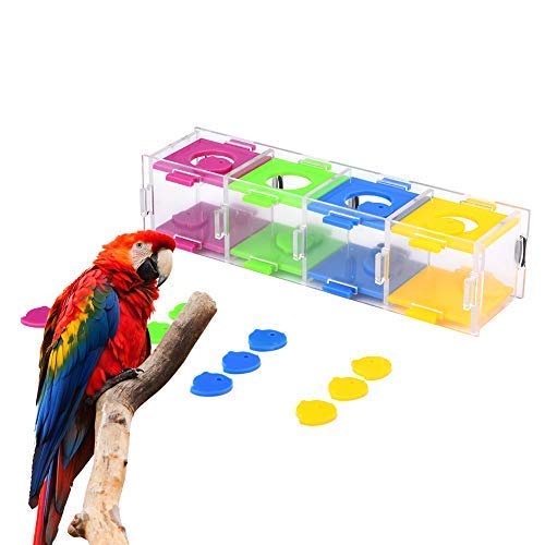 Smandy Juguetes para pájaros, Coloridos Juguetes de Inteligencia de Loros Aves interesantes Entrenamiento Interactivo Juguete de Rompecabezas para Loros, pájaros, periquitos, cacatúas