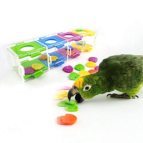 Smandy Juguetes para pájaros, Coloridos Juguetes de Inteligencia de Loros Aves interesantes Entrenamiento Interactivo Juguete de Rompecabezas para Loros, pájaros, periquitos, cacatúas