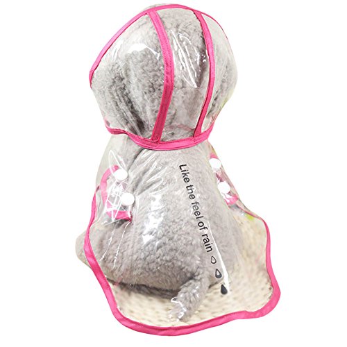 Smoro Impermeables para Perros Mascotas Poncho con Capucha, Cachorro de Perro Mascotas Ligeras Impermeables Peluche Transparente Poncho de plástico Impermeable para Perros pequeños y medianos