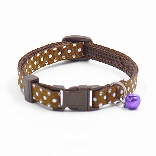 Sobotoo Venta Caliente. Collar de Campana para Mascotas, Collares con Diseño de Lunares y Gatos para Perro, Collar Ajustable para Perro, Gatito, Cachorro