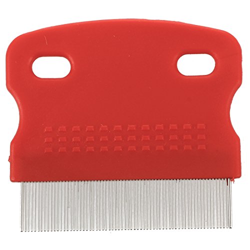 SODIAL(R) Acero Proteccion Flea Diente Fino Clean Comb gato Mascotas Hair perro cepillo suave Pequeno