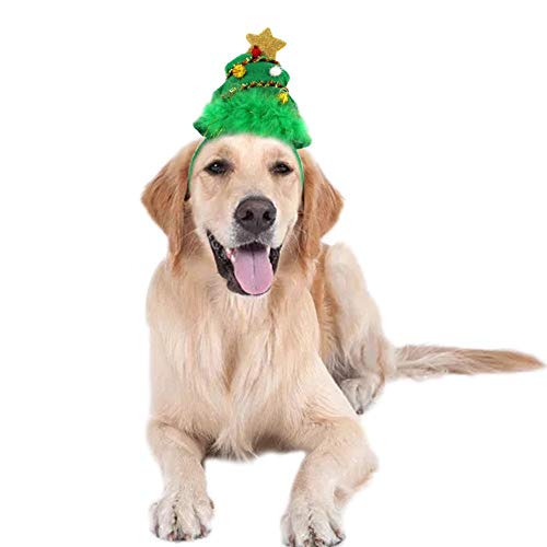 Sombrero De Navidad Para Perro, Diadema De Árbol Hecha A Mano Para Mascotas Gorro De Día De Fiesta Gorro Ajustable Adornos Decorativos Y Aseo Cómodo De Llevar Para Perros Cachorros Gatitos Conejos