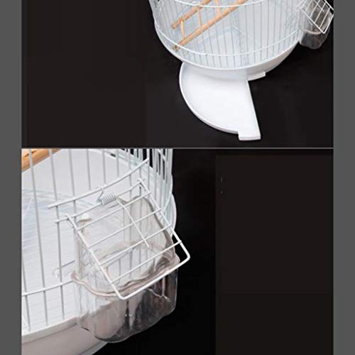 Space- rack Z-W-Dong Birdcage, Ronda Jaula del Animal doméstico, los 71CM azotea Grande Periquito Metal Jaula del pájaro pinzón Mascotas Jaula de pájaro fácil de Montar Blanca Jaulas para pájaros