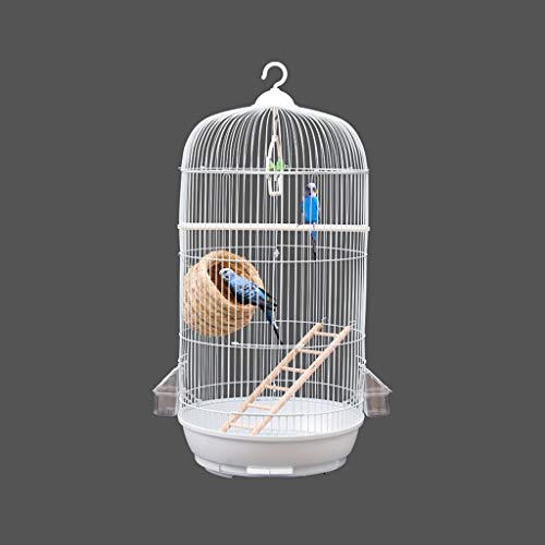 Space- rack Z-W-Dong Birdcage, Ronda Jaula del Animal doméstico, los 71CM azotea Grande Periquito Metal Jaula del pájaro pinzón Mascotas Jaula de pájaro fácil de Montar Blanca Jaulas para pájaros