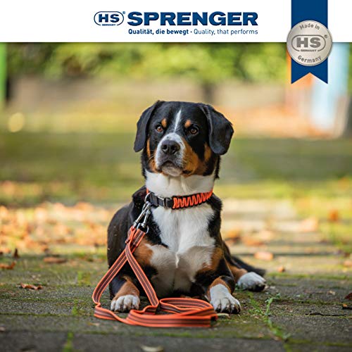 SPRENGER Collar para Perro Nylon Resistente Paracord con Cierre Clic Lock de Acero Inoxidable Collar Repelente al Agua, Reflectante, Duradero 45 cm, Naranja