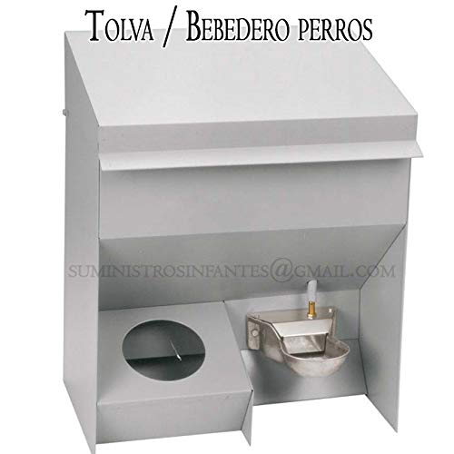 Suinga TOLVA COMEDERO y Bebedero Perros Chapa galvanizada. Medidas 46 x 33 x 57 h. Capacidad 20 litros.